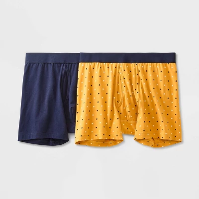Men's Dotted Print Boxer Briefs 2pk - Goodfellow & Co™ Yellow 4 Men's Dotted Print Boxer Briefs 2pk - Goodfellow & Co™ Yellow - Image 2