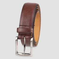 Men's Big & Tall Feather Edge Pebble Belt - Goodfellow & Coâ„¢ Brown