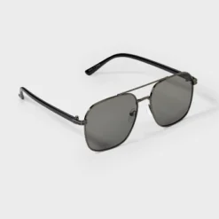 Men's Square Aviator Metal Sunglasses - Goodfellow & Co™ Black