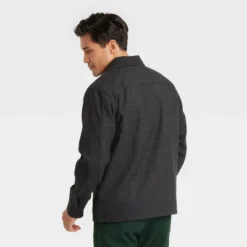 Men's Solid Woven Shirt Jacket - Goodfellow & Co™ Black