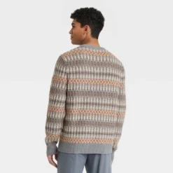 Men's Fair Isle Design Ribbed Hem Pullover Sweater - Goodfellow & Coâ„¢