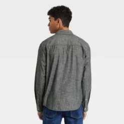 Men's Button-Down Shirt - Goodfellow & Coâ„¢ Black Wash