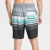 Men's 9" Striped E-Board Swim Shorts - Goodfellow & Co™ Charcoal Gray -Goodfellow & Co GUEST 2b2398f9 c56d 4d36 9458 354fe1f5b377
