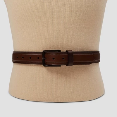 Men's Leather Strap With Heat Crease & Edge Stitch Belt - Goodfellow & Co™ Brown 6 Men's Leather Strap With Heat Crease & Edge Stitch Belt - Goodfellow & Co™ Brown - Image 4