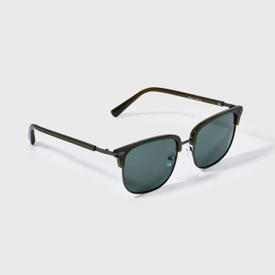 Men's Plastic Angular Square Browline Sunglasses - Goodfellow & Co™ Dark Olive Green: Impact-Resistant, Maximum UV Protection 3 Men's Plastic Angular Square Browline Sunglasses - Goodfellow & Co™ Dark Olive Green: Impact-Resistant, Maximum UV Protection