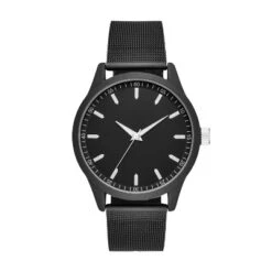 Men's Rubberized Case Mesh Strap Watch - Goodfellow & Co™ Black