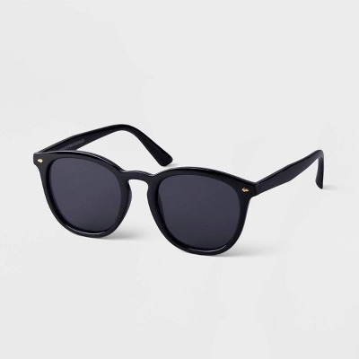 Men's Plastic Round Sunglasses - Goodfellow & Co™ Black: UV Protection, Recycled Material 3 Men's Plastic Round Sunglasses - Goodfellow & Co™ Black: UV Protection, Recycled Material