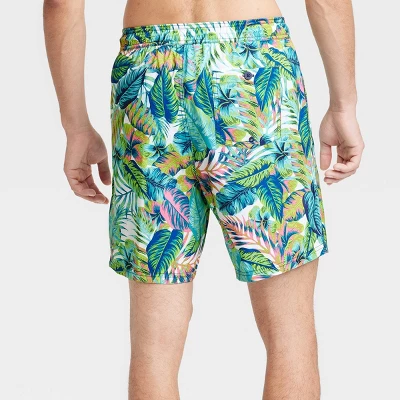 Men's 7" Leafy Tropical Print Swim Shorts - Goodfellow & Co™ 3 Men's 7" Leafy Tropical Print Swim Shorts - Goodfellow & Co™
