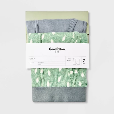 Men's Dotted Print Trunks 2pk - Goodfellow & Co™ Green 3 Men's Dotted Print Trunks 2pk - Goodfellow & Co™ Green