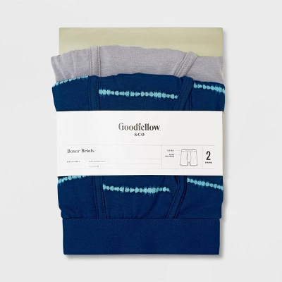 Men's Striped Boxer Briefs 2pk - Goodfellow & Co™ Blue/Gray 3 Men's Striped Boxer Briefs 2pk - Goodfellow & Co™ Blue/Gray