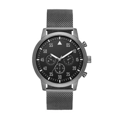 Men's Aviator Mesh Strap Watch - Goodfellow & Co™ Dark Gray 3 Men's Aviator Mesh Strap Watch - Goodfellow & Co™ Dark Gray