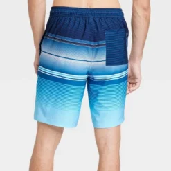 Men's 9" Striped Swim Shorts - Goodfellow & Coâ„¢ Navy Blue