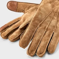 Men's Faux Shearling Suede Gloves - Goodfellow & Coâ„¢ Tan