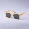 Men's Square Surf Sunglasses - Goodfellow & Co™ Yellow: Medium Fit, Recycled Plastic Frame, Maximum UV Protection
