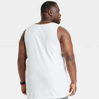 Men's Big & Tall 4pk Tank Top - Goodfellow & Co™ White 4 Men's Big & Tall 4pk Tank Top - Goodfellow & Co™ White - Image 2