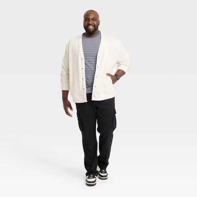 Men's V-Neck French Terry Cardigan - Goodfellow & Co™ Ivory 4 Men's V-Neck French Terry Cardigan - Goodfellow & Co™ Ivory - Image 2