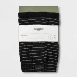 Men's Striped 2pk Knit Boxer - Goodfellow & Coâ„¢ Black