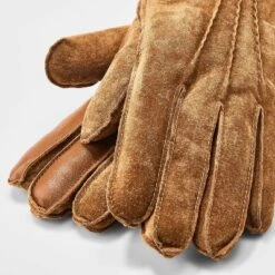 Men's Faux Shearling Lined Pig Suede Gloves - Goodfellow & Coâ„¢ Brown