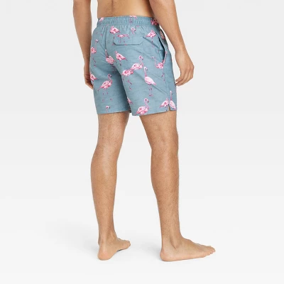 Men's 7" Flamingo Swim Shorts - Goodfellow & Co™ Blue 3 Men's 7" Flamingo Swim Shorts - Goodfellow & Co™ Blue