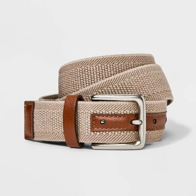 Men's Solid Stretch Belt - Goodfellow & Co™ Khaki 5 Men's Solid Stretch Belt - Goodfellow & Co™ Khaki - Image 3