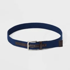 Men's Solid Stretch Belt - Goodfellow & Co™ Navy Blue