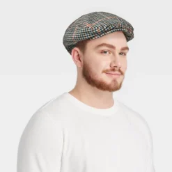 Men's Houndstooth Ivy Beret - Goodfellow & Coâ„¢ Red/Black/Blue