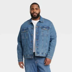 Men's Midwash Denim Trucker Jacket - Goodfellow & Co™ Blue -Goodfellow & Co GUEST 8cc4c0e6 bc1a 4ec3 9316 c2caa4df5615