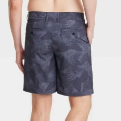 Men's 9" Leaf Printed Hybrid Swim Shorts - Goodfellow & Coâ„¢ Dark Gray