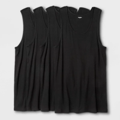 Men's Big & Tall 4pk Tank Top - Goodfellow & Co™ Black 3 Men's Big & Tall 4pk Tank Top - Goodfellow & Co™ Black