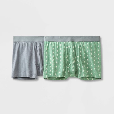 Men's Dotted Print Trunks 2pk - Goodfellow & Co™ Green 4 Men's Dotted Print Trunks 2pk - Goodfellow & Co™ Green - Image 2