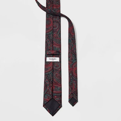 Men's Paisley Print Neck Tie - Goodfellow & Co™ Burgundy One Size 3 Men's Paisley Print Neck Tie - Goodfellow & Co™ Burgundy One Size