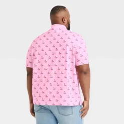 Men's Big & Tall Short Sleeve Performance Polo Shirt - Goodfellow & Coâ„¢ Pink MT