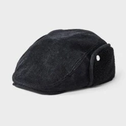 Men's Corduroy Ivy Beret With Ear Flap - Goodfellow & Co™ Black -Goodfellow & Co GUEST b8a8ada8 bf3b 40a1 991a 5b2b457dafbe