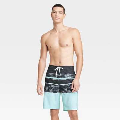 Men's 10" Tropical Print Swim Shorts - Goodfellow & Co™ Aqua Green 4 Men's 10" Tropical Print Swim Shorts - Goodfellow & Co™ Aqua Green - Image 2