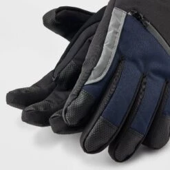 Men's Patchwork Zip Pocket Ski Gloves - Goodfellow & Coâ„¢ Navy Blue