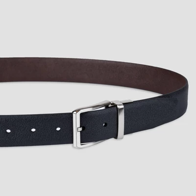 Men's Feather Edge Reversible Non Stretch Belt - Goodfellow & Co™ Black 5 Men's Feather Edge Reversible Non Stretch Belt - Goodfellow & Co™ Black - Image 3