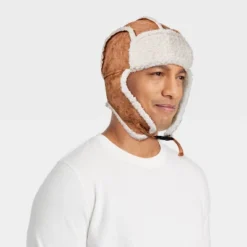 Men's Suede Faux Shearling Trapper Hat - Goodfellow & Coâ„¢ Tan