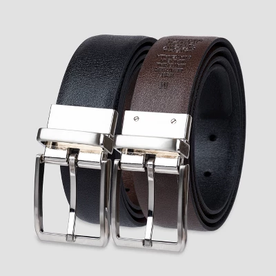 Men's Feather Edge Reversible Non Stretch Belt - Goodfellow & Co™ Black 4 Men's Feather Edge Reversible Non Stretch Belt - Goodfellow & Co™ Black - Image 2