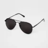 Men's Aviator Metal Sunglasses - Goodfellow & Co™ Black: Spring-Hinged Temple, Full Rim, Maximum UV Protection -Goodfellow & Co GUEST f3455283 0e8f 42db aba9 54f1aafbbafc