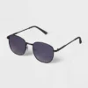 Men's Metal Round Sunglasses - Goodfellow & Co™ Hematite: UV Protection, Medium Fit
